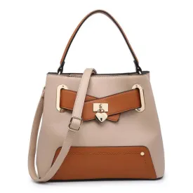 Noughts And Kisses Beige Hobo Shoulder Bag