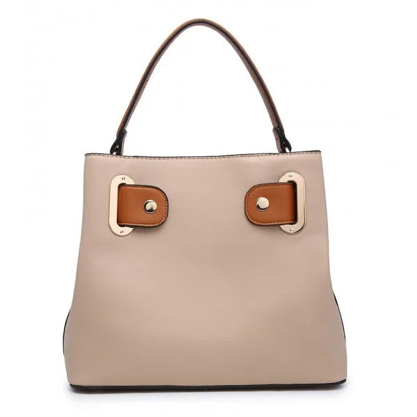 Noughts And Kisses Beige Hobo Shoulder Bag