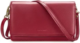 nuoku Crossbody Bag for Women Cellphone Little Purse with Credit Card Slots Lightweight Leather Wristlet Wallet