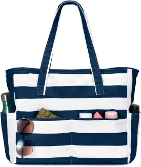 oscaurt Beach Bags for Women Large Waterproof Sandproof Beach Tote Swim Pool Bag with Zipper for Travel Vacation Essentials