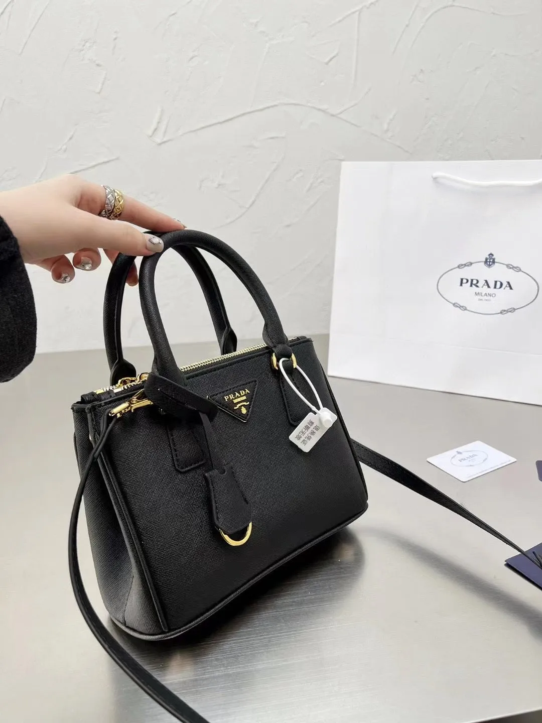 PD218 Prada Double Saffiano Leather Mini Bag / 9x6.5x3.9inch