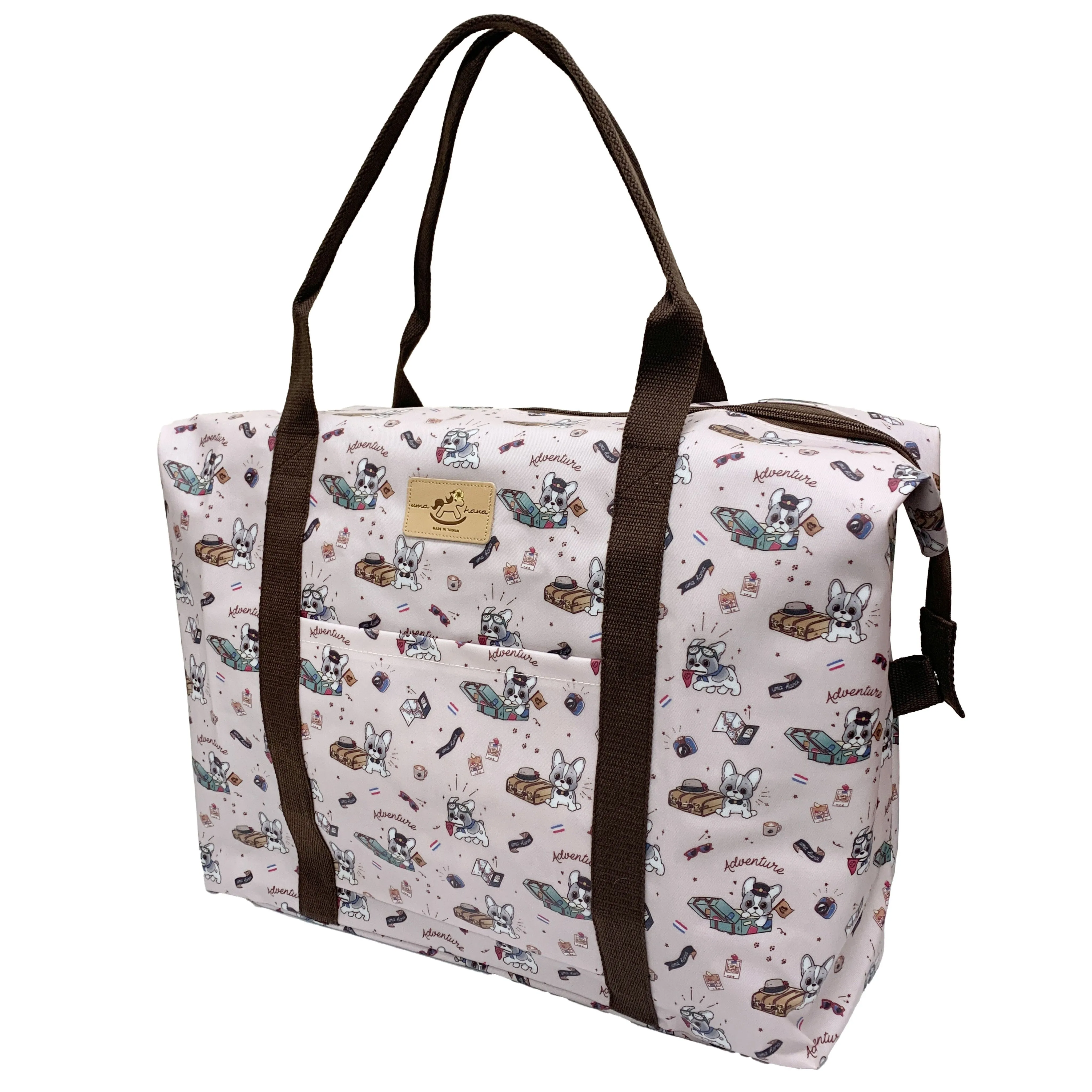 Pink Travel Frenchie Extra Large Travel Tote