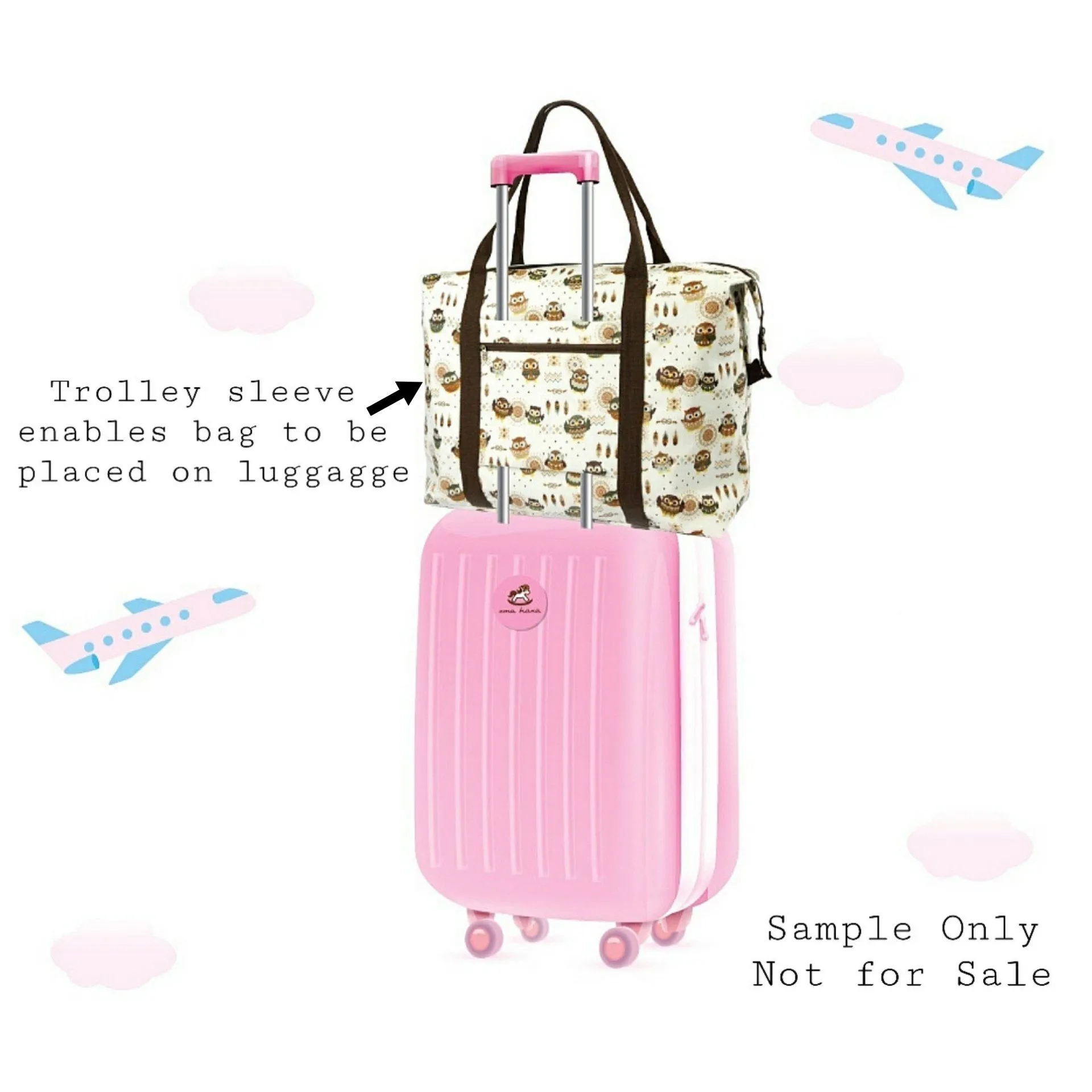 Pink Travel Frenchie Extra Large Travel Tote