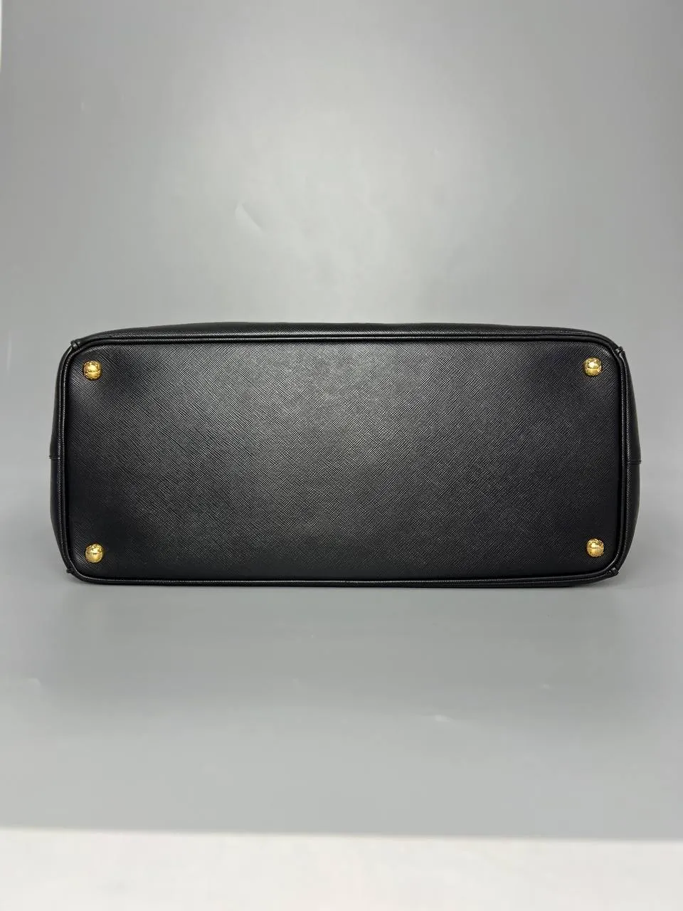PRADA Saffiano Double-Zip Executive Black Tote Bag