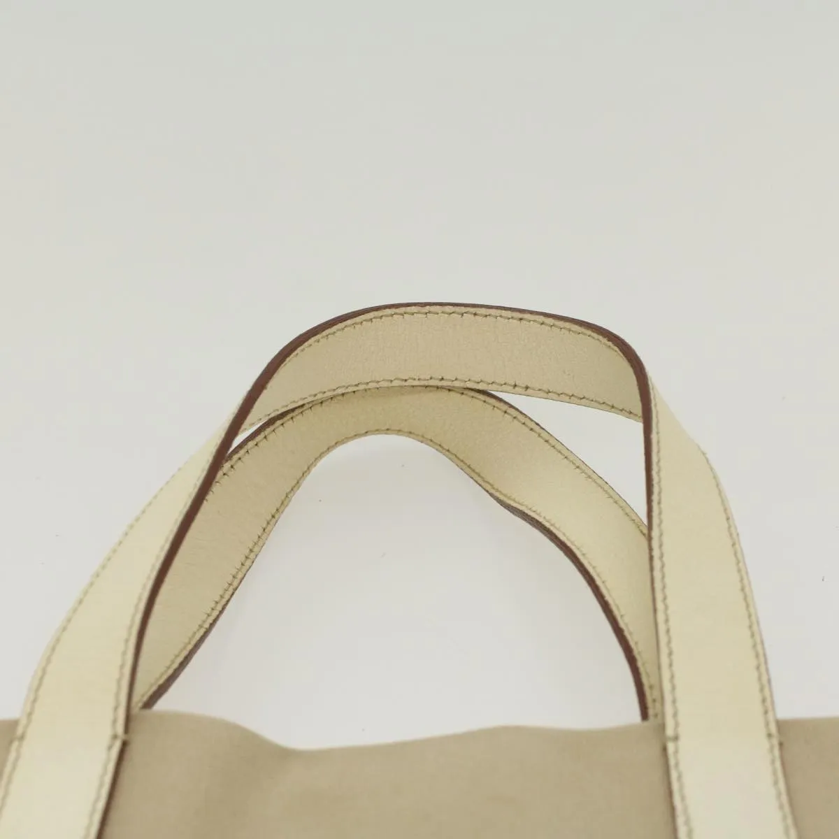 PRADA Tote Bag Canvas Leather Beige  bs7092