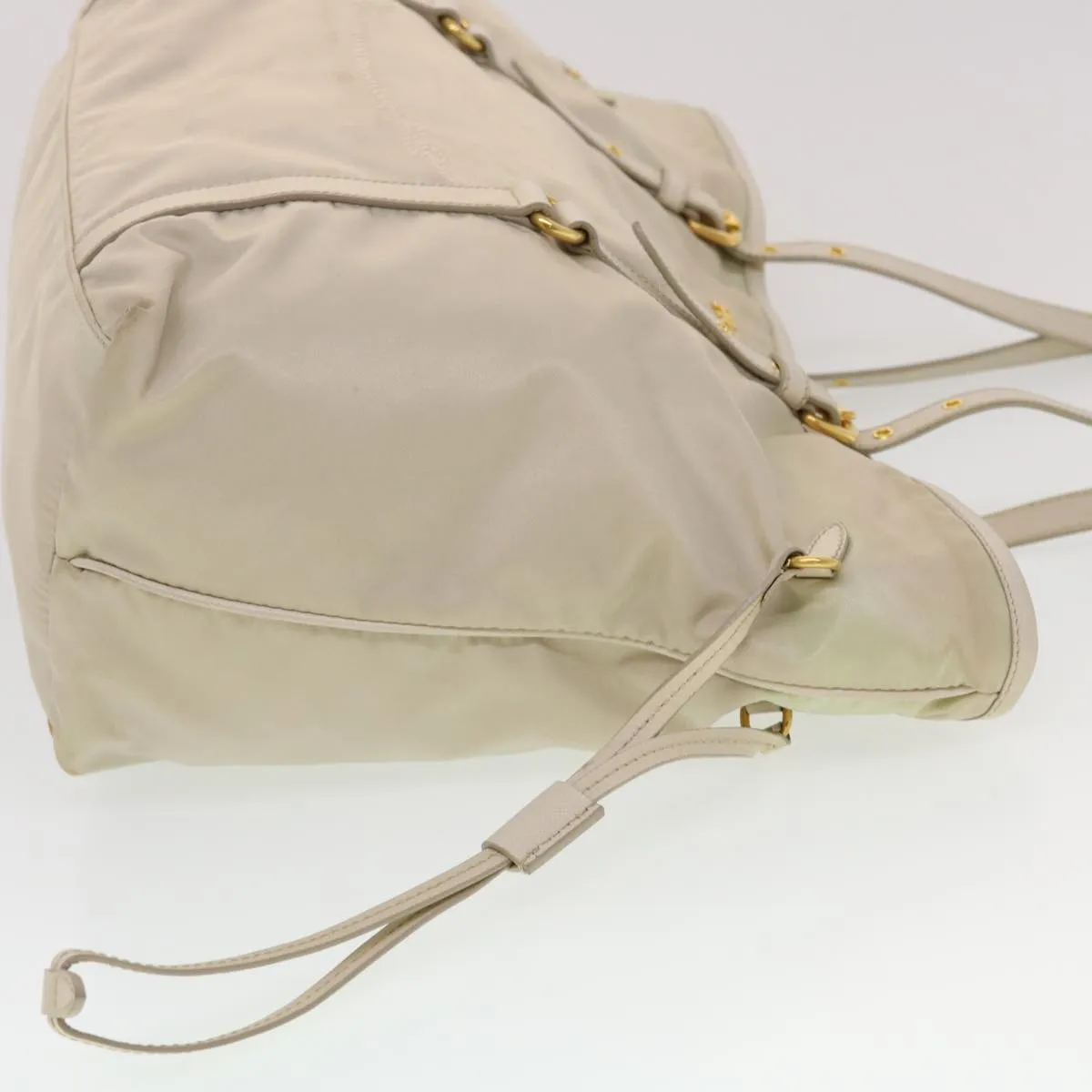 PRADA Tote Bag Nylon Beige  44395
