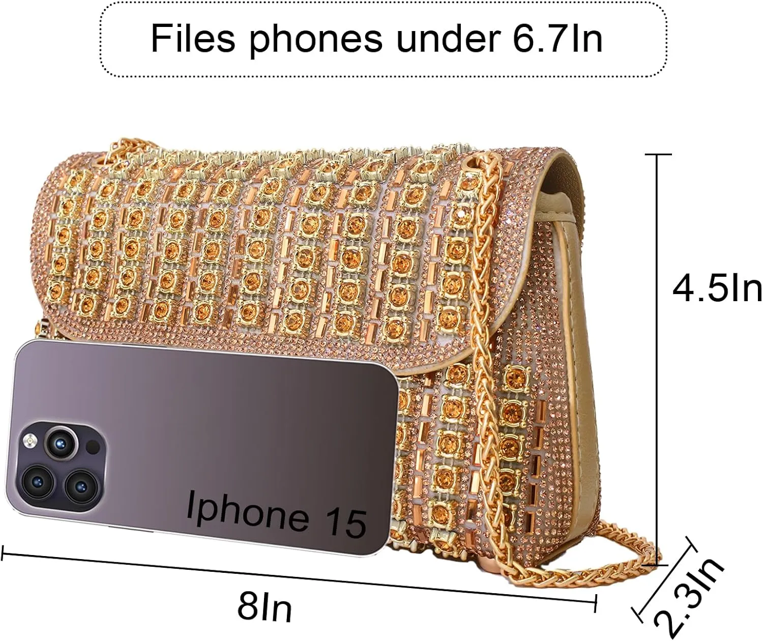 Rhinestones Clutch Purses for Women Evening Bag Sparkly Handbag for Prom Party Wedding