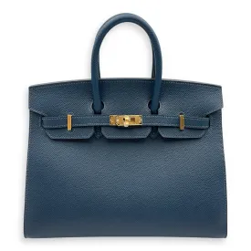 Sellier Birkin 25 Blue De Prusse in Epsom, Gold hardware