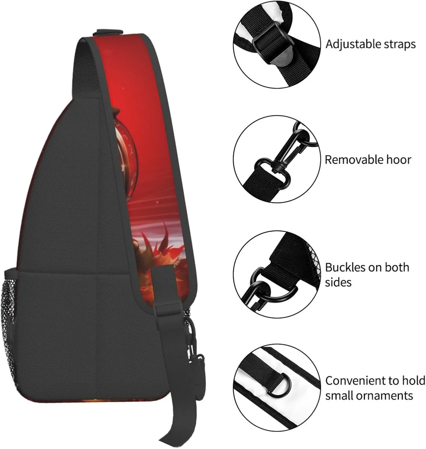 Sling Bag Crossbody Shoulder Bag Cross Chest Bag Color butterfly pattern Sling Backpack Travel Hiking Daypack