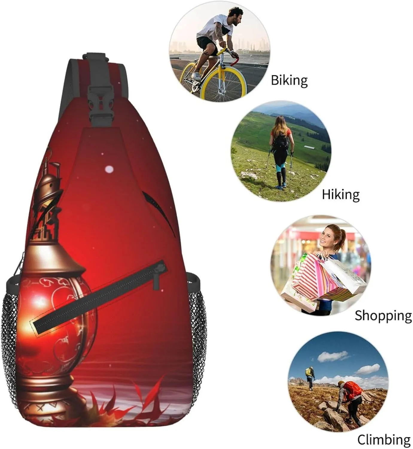 Sling Bag Crossbody Shoulder Bag Cross Chest Bag Color butterfly pattern Sling Backpack Travel Hiking Daypack