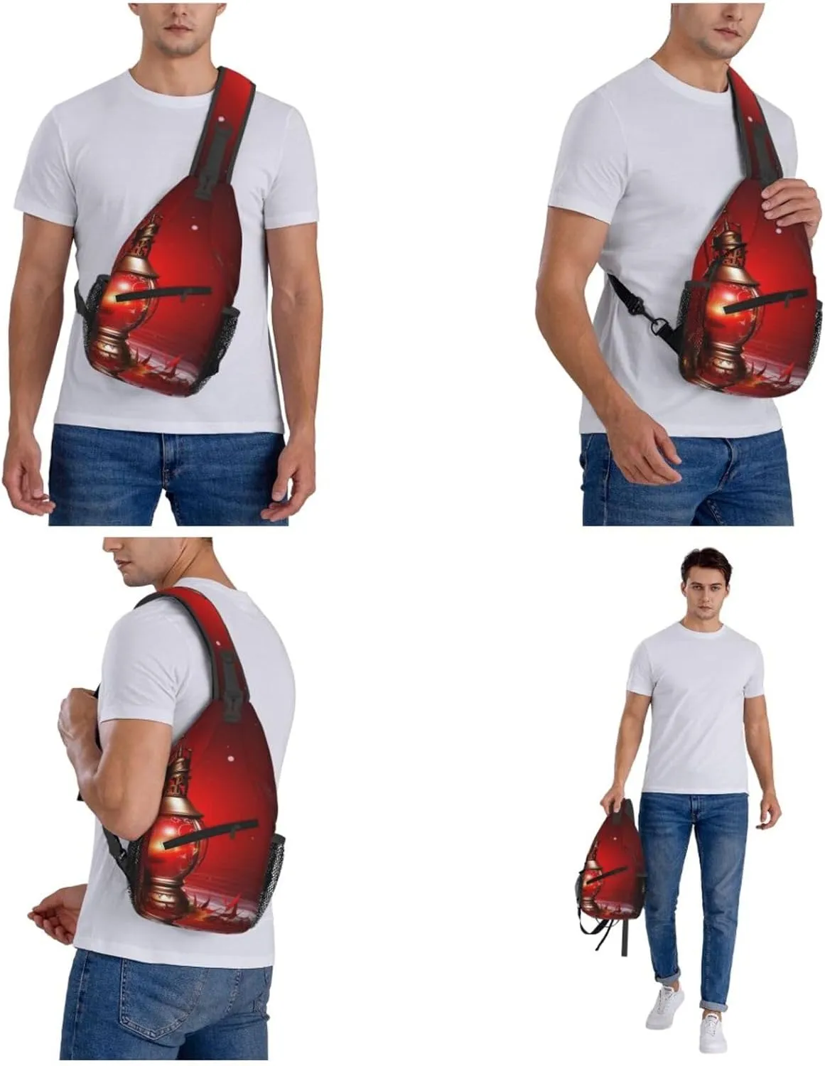 Sling Bag Crossbody Shoulder Bag Cross Chest Bag Color butterfly pattern Sling Backpack Travel Hiking Daypack