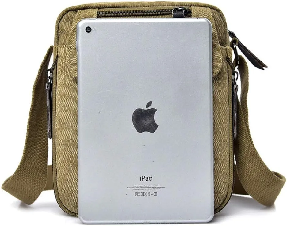 Small Crossbody Bags Canvas Shoulder Travel Purse Mini Messenger Wallet Bag for Women Men