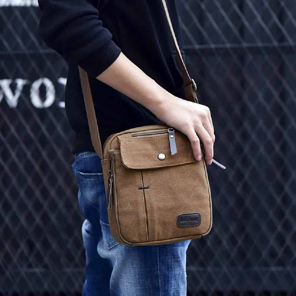 Small Crossbody Bags Canvas Shoulder Travel Purse Mini Messenger Wallet Bag for Women Men