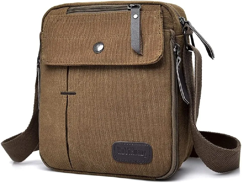 Small Crossbody Bags Canvas Shoulder Travel Purse Mini Messenger Wallet Bag for Women Men