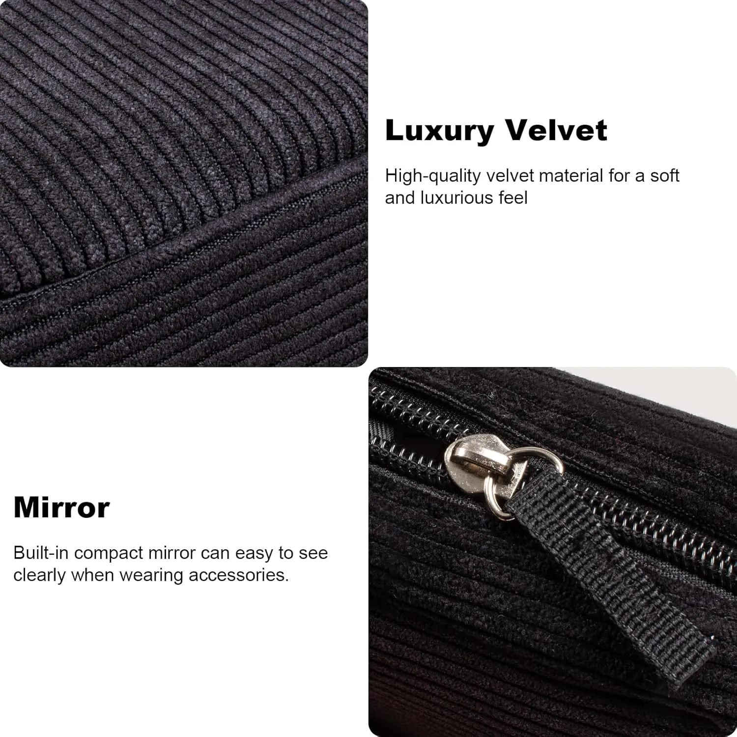 Small Makeup Bag for Women, Mini Makeup Pouch for Purse Large Corduroy Travel Cosmetic Bag Cute Toiletry Bag Travel Accessories Preppy Makeup Brushes Aesthetic Accessories Storage Bag