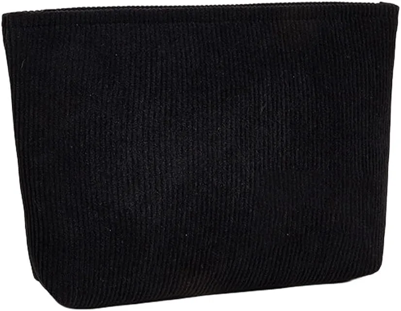 Small Makeup Bag for Women, Mini Makeup Pouch for Purse Large Corduroy Travel Cosmetic Bag Cute Toiletry Bag Travel Accessories Preppy Makeup Brushes Aesthetic Accessories Storage Bag