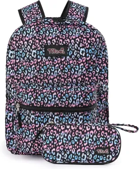 Tilami 20L Basic Backpack for Men and Women,17 inch Laptop Backpack for Travel,Leopard Black