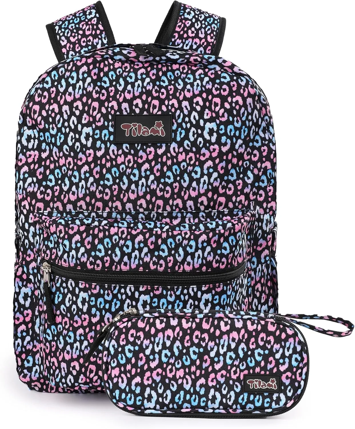 Tilami 20L Basic Backpack for Men and Women,17 inch Laptop Backpack for Travel,Leopard Black