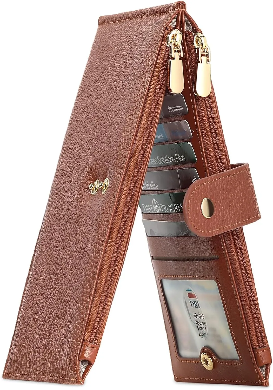Wallet Women RFID Blocking Leather Large Bifold Multi Card Purse with Zipper Pocke Credit Card Holder