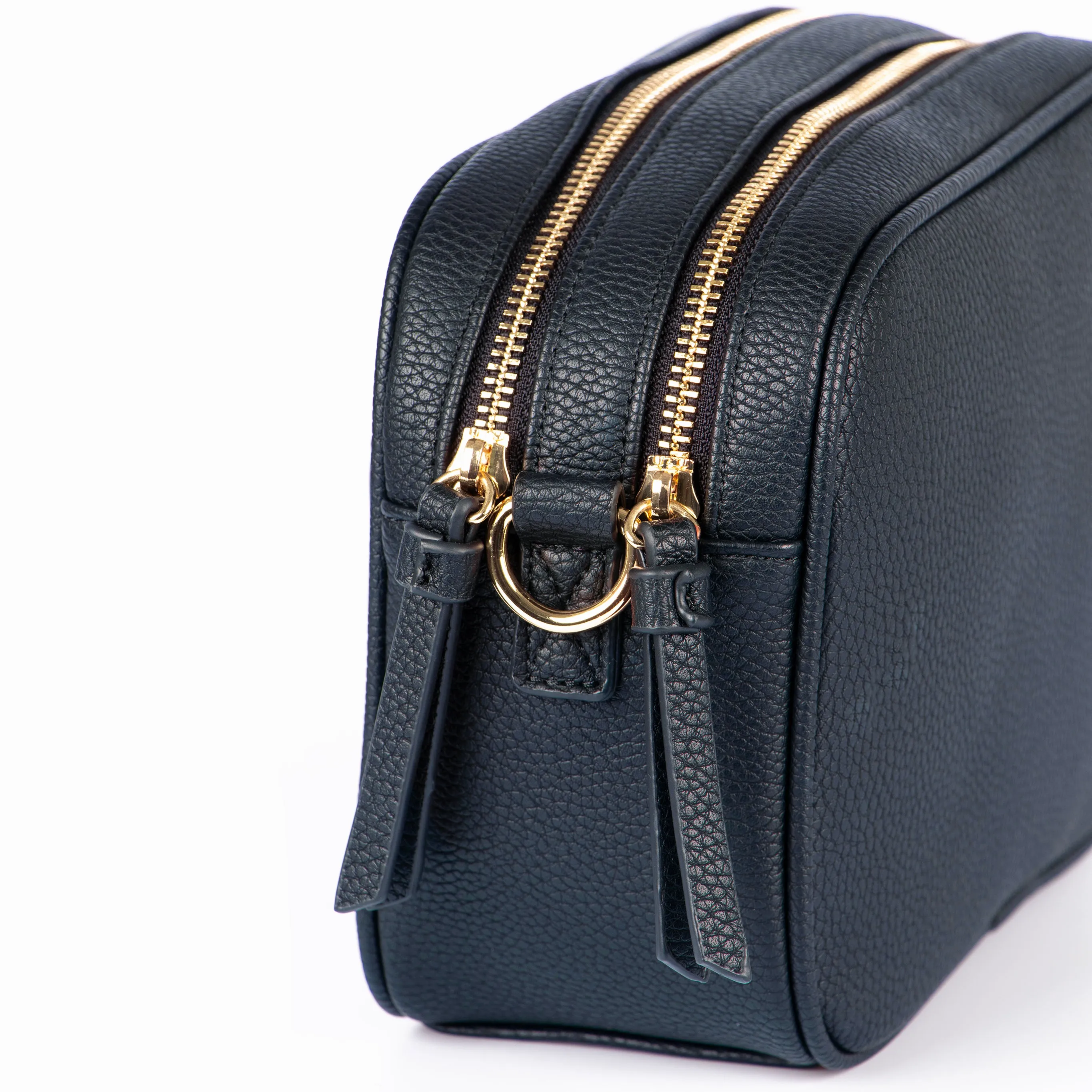 Willa Crossbody Bag - Navy Blue, Pebbled Faux Leather