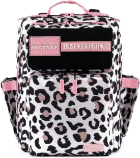 WOLFpak 15L Backpack (Leopard Pink Zip) Slim Everyday Carry Backpack for Men & Women, Water-Resistant Minimalist Daypack for Laptop & Travel